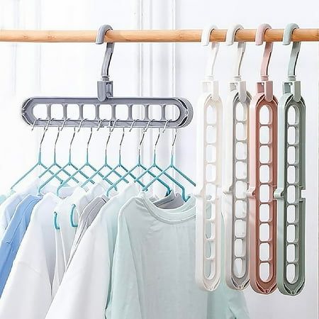 3 pc Magic Rotating Hanger 9 Holes Smart Cloth Organizer